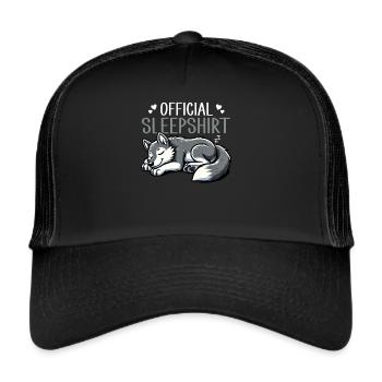 Official Sleeping Shirt She-Wolf Funny Wolf - Trucker Cap - black/black - Front