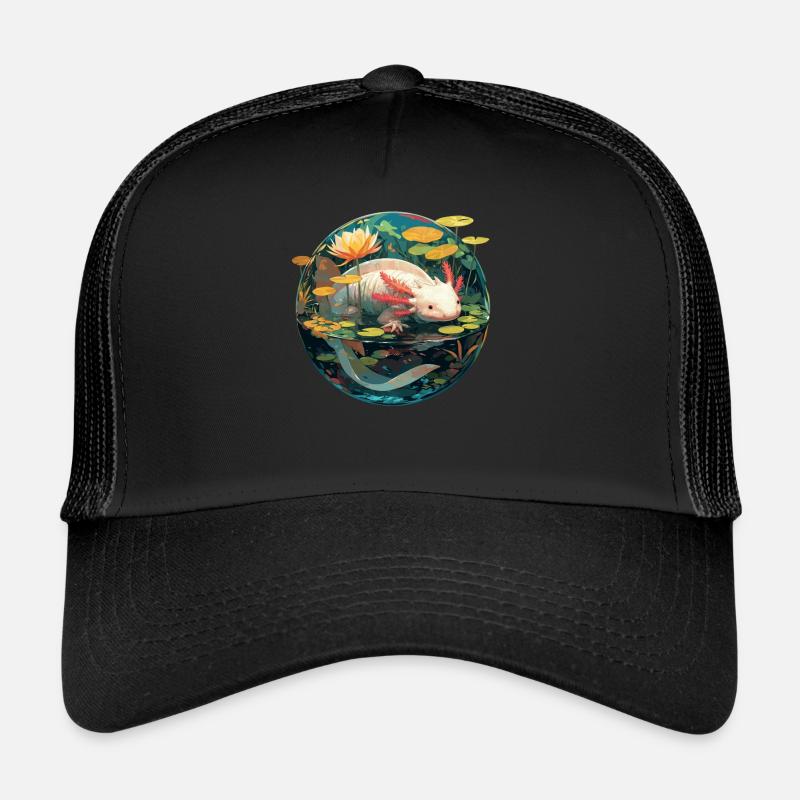 Axolotl - Trucker Cap - Schwarz/Schwarz