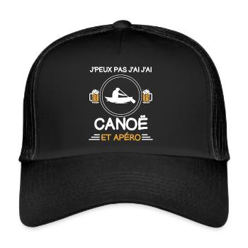 je peux pas j'ai canoë apéro canoéiste - Casquette trucker  - noir/noir - Devant