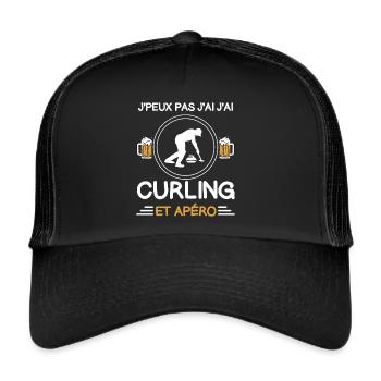 I can't I curling aperitif curler - Trucker Cap - black/black - Front