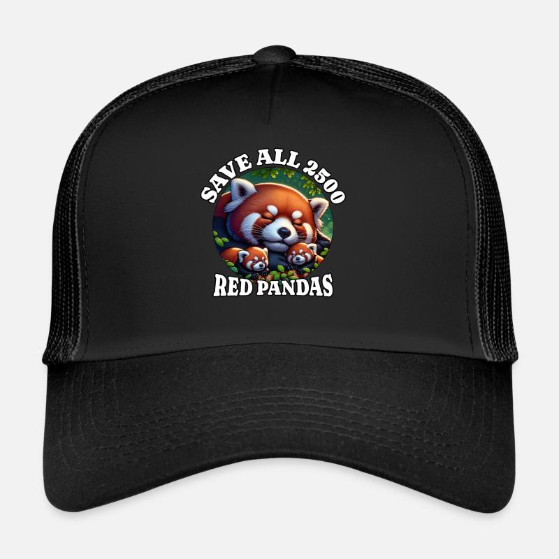 Roter Panda Save Red Panda - Trucker Cap - Schwarz/Schwarz