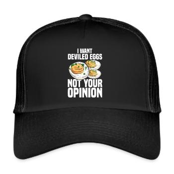 Oeufs farcis - Recette de Thanksgiving - Casquette trucker  - noir/noir - Devant