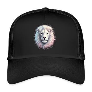 Majestic lion's head in pastel - Trucker Cap - black/black - Front