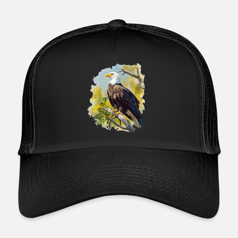 Bald Eagle Weißkopfseeadler - Trucker Cap - Schwarz/Schwarz