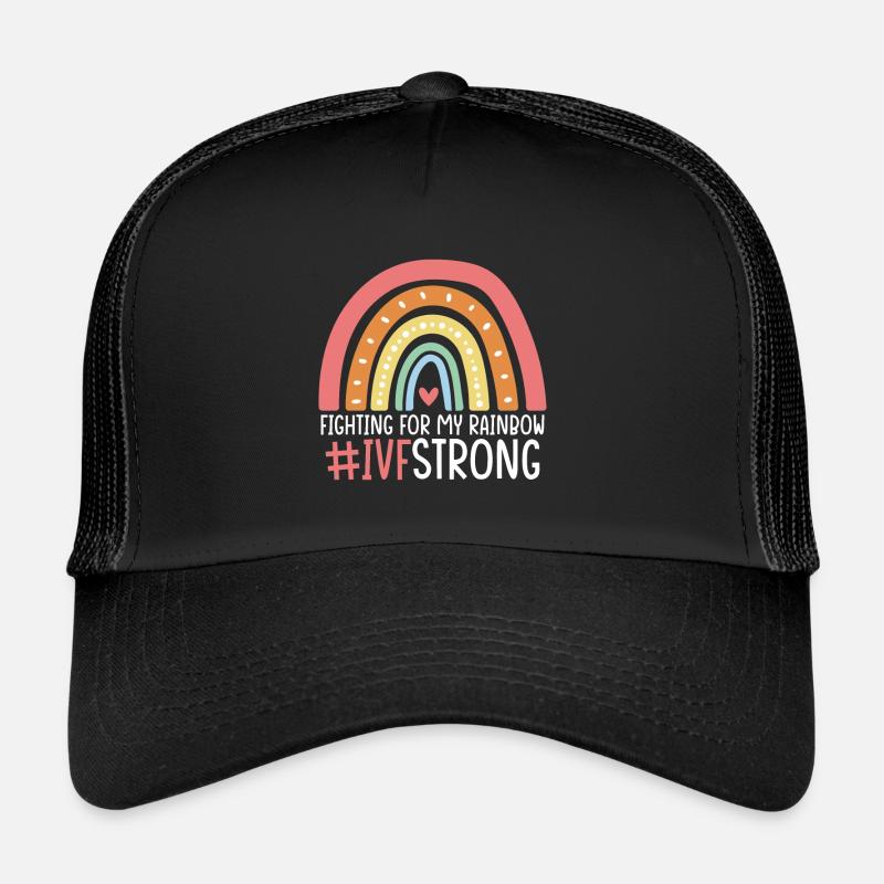Fighting For My Rainbow IVF Eizellentnahme Lustig - Trucker Cap - Schwarz/Schwarz