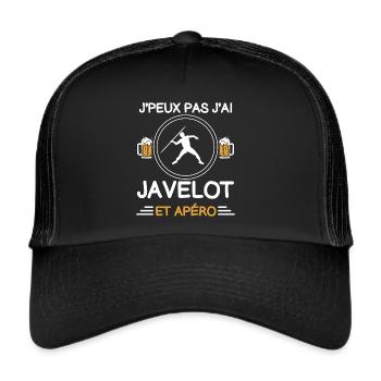 I can't I have Speerwurf Aperitif Athlet - Trucker Cap - Schwarz/Schwarz - Vorne