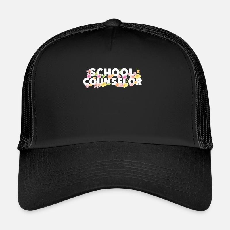 School Counselor Flower Floral Trucker Cap