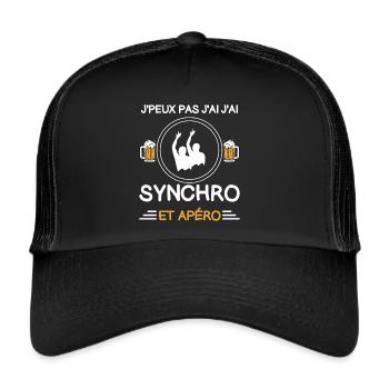 Ich kann keinen Aperitif zum Synchronschwimmen haben - Trucker Cap - Schwarz/Schwarz - Vorne