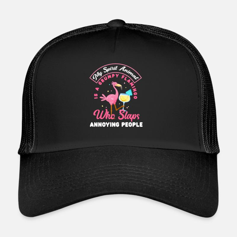 Flamingo Alcohol Saying Trucker Cap