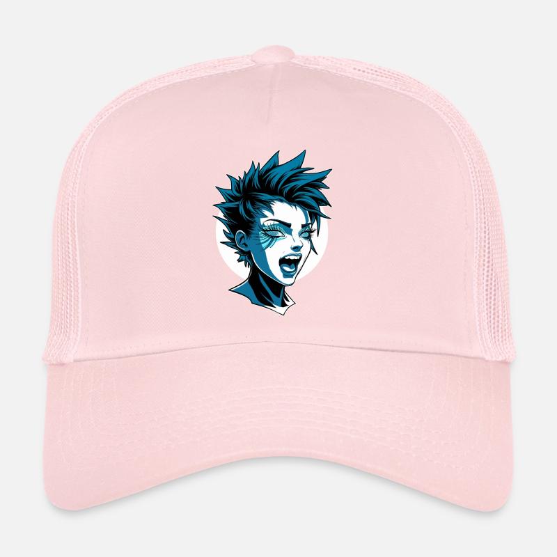 Fille punk futuriste avec mohawk Casquette trucker 