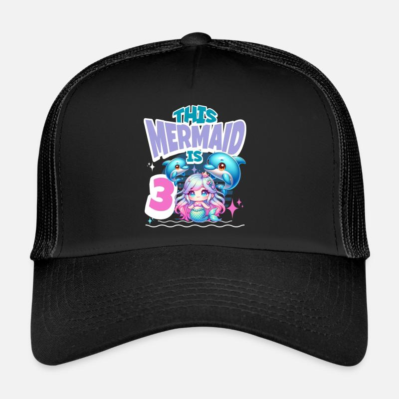Meerjungfrau 3. Geburtstag Mädchen Kinder Trucker Cap
