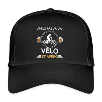 I can't I have bike aperitif cyclist - Trucker Cap - Schwarz/Schwarz - Vorne