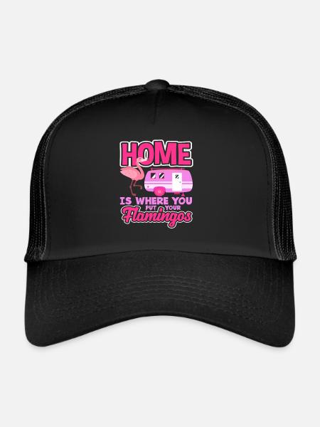 Flamingo Motorhome Camping - Trucker Cap - black/black