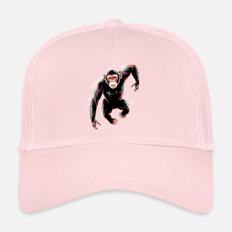 Dynamic Chimpanzee Motif Trucker Cap