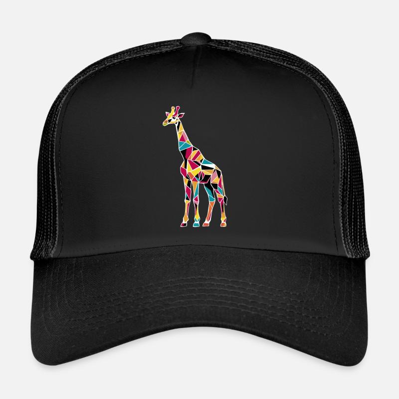 Colorful Giraffe Mosaic Artwork Trucker Cap
