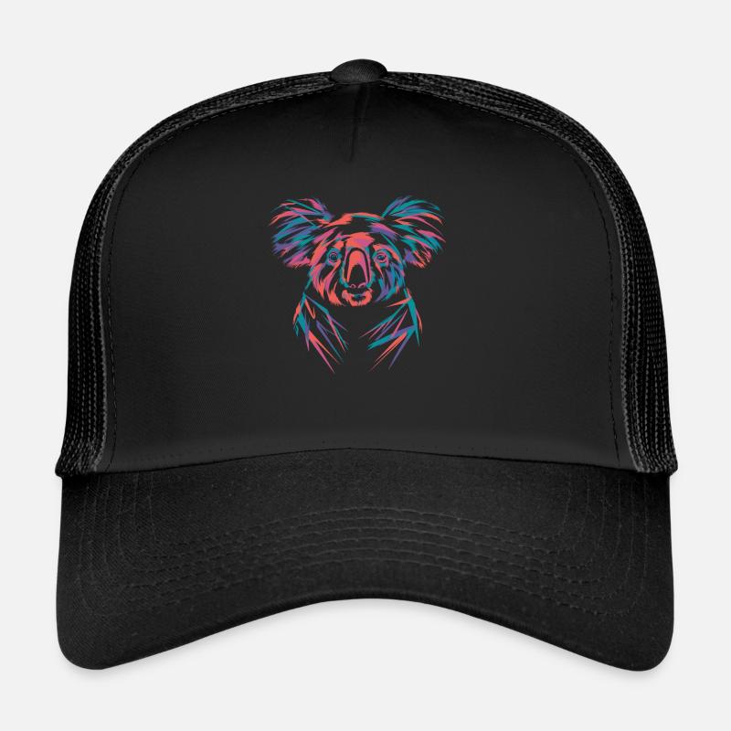 Farbintensiver Koala im Neondesign Trucker Cap