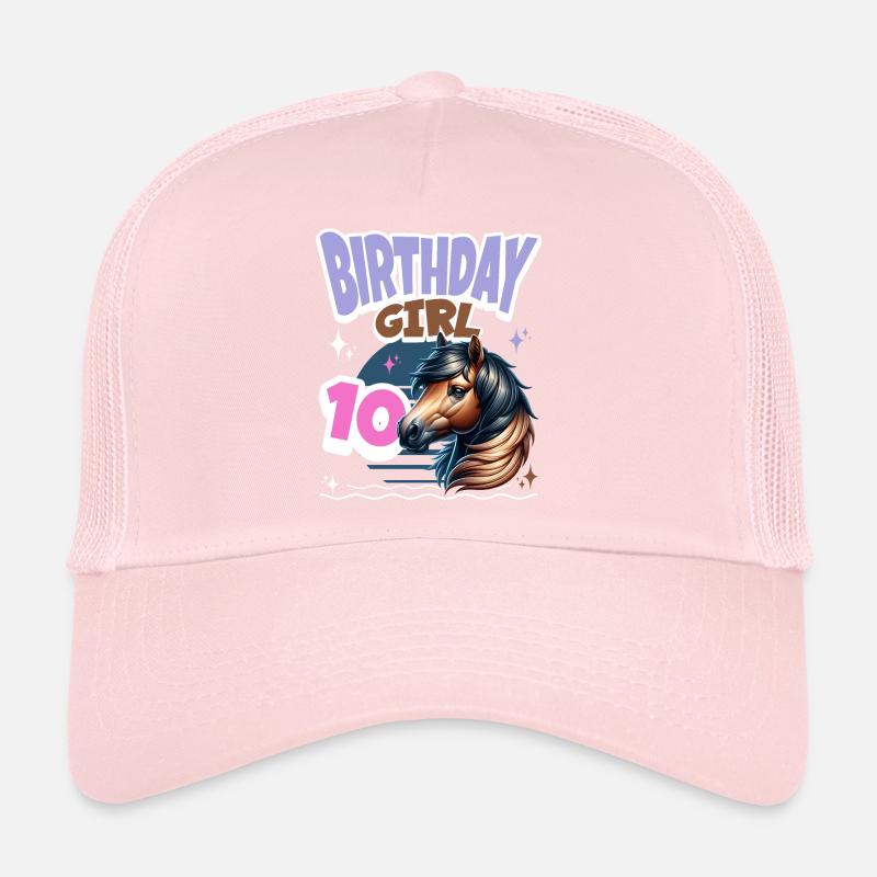Pferd 10. Geburtstag Mädchen Kinder Trucker Cap