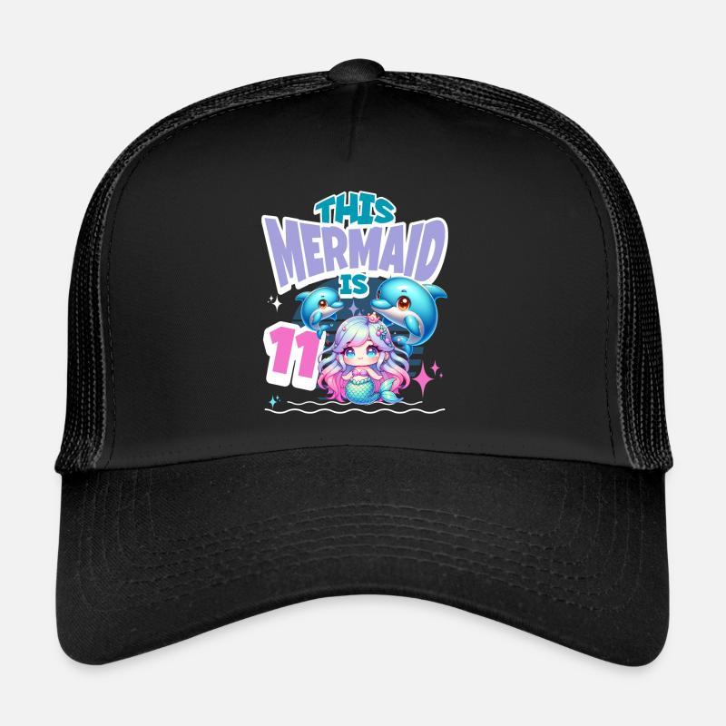 Meerjungfrau 11. Geburtstag Mädchen Kinder Trucker Cap