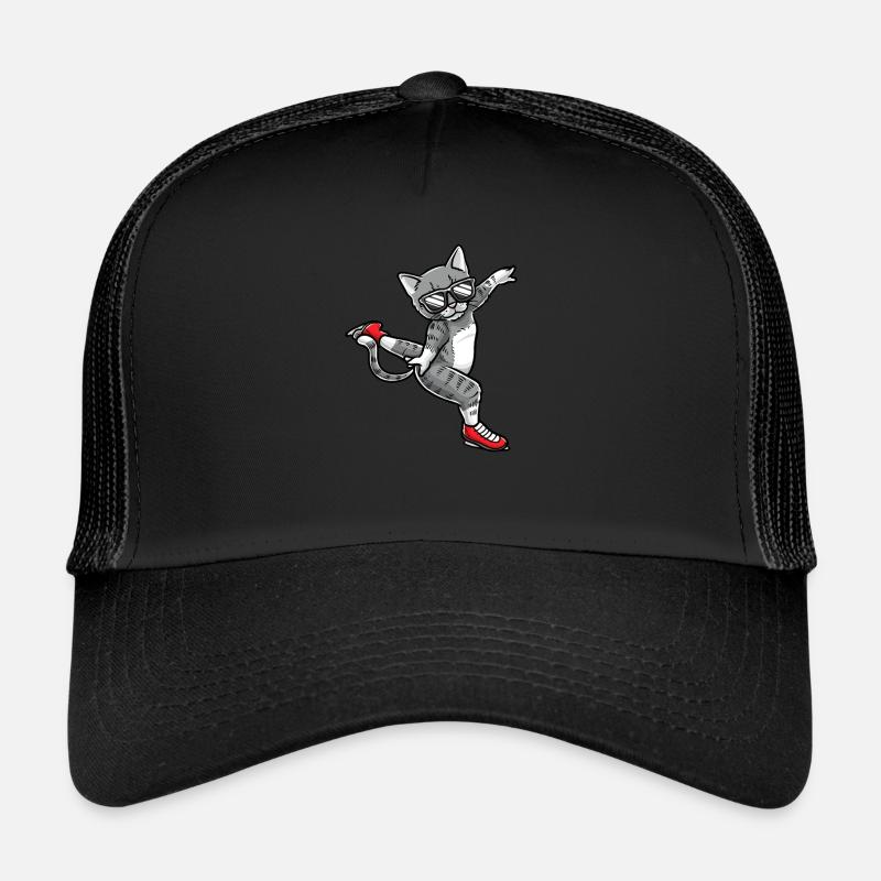 Eiskunstlauf- Katze Eiskunstlaufen - Trucker Cap - Schwarz/Schwarz