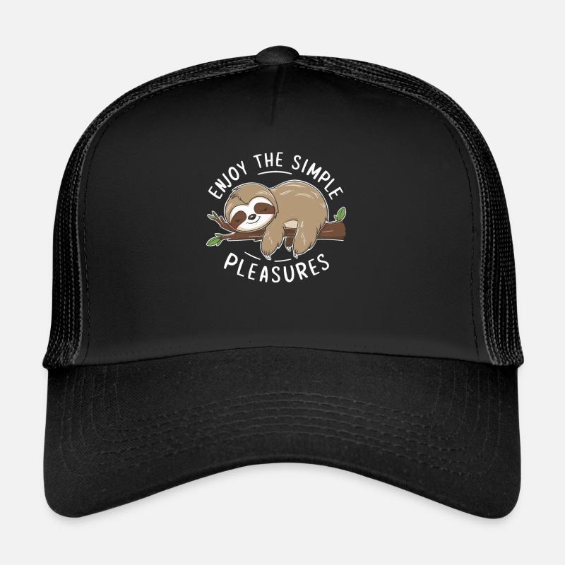 Genieße Die Einfachen Freuden Sloth Inspiring Trucker Cap