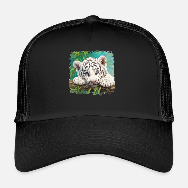 White Tiger Weiße Tiger Weißer Tiger Trucker Cap