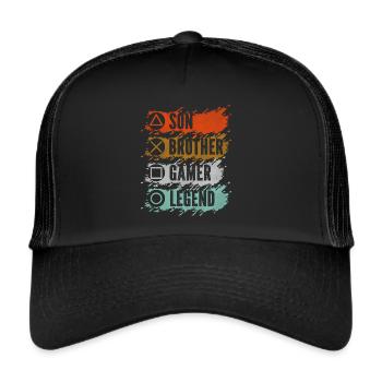 Video Games Gaming Boys Brother Teen - Trucker Cap - black/black - Front