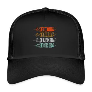 Video Games Gaming Boys Brother Teen - Trucker Cap - black/black - Front