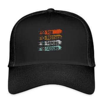 Videospiele Gaming Boys Bruder Teen - Trucker Cap - Schwarz/Schwarz - Vorne