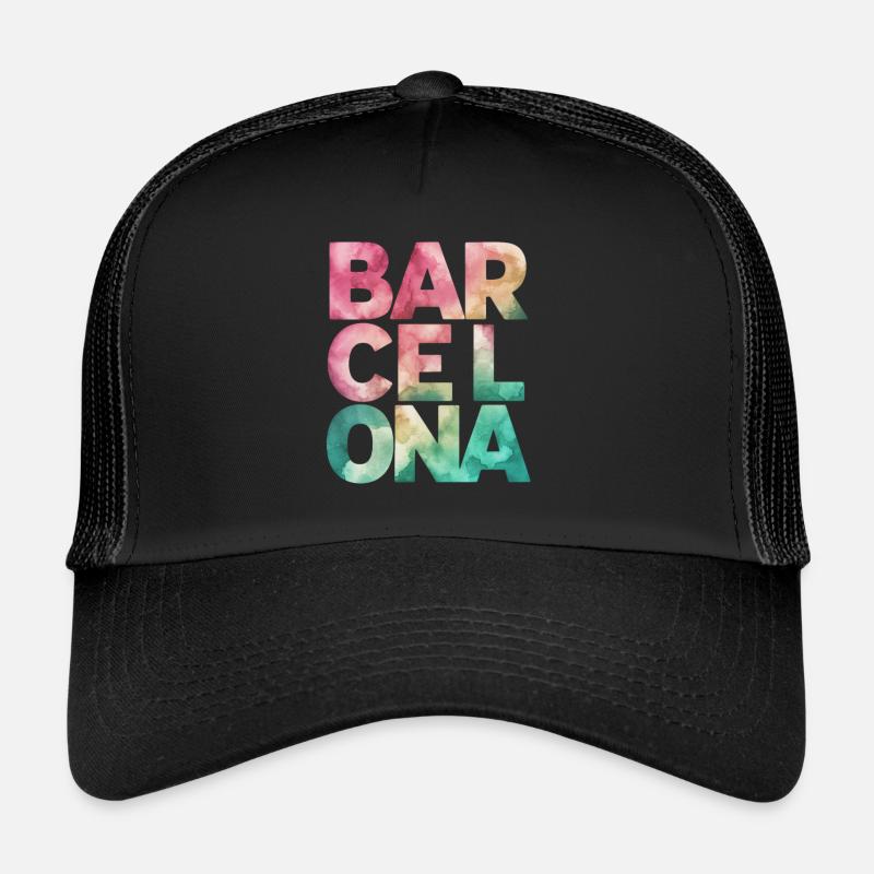 Souvenir de Barcelone Style Aquarelle Casquette trucker 