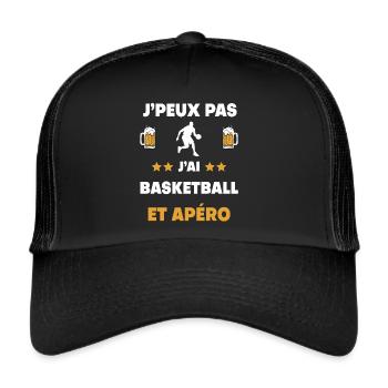 I can't I have basketball aperitif gift - Trucker Cap - black/black - Front