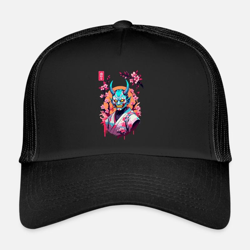 Oni Samurai Vaporwave Aesthetic Japan Kultur Trucker Cap