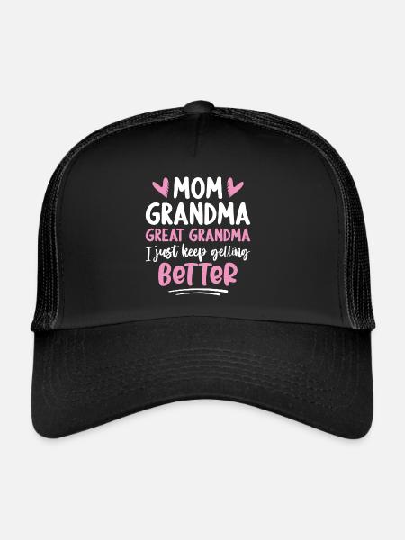 Maman Maman Arrière-Mamie Je n’arrête pas de recevoir - Casquette trucker  - noir/noir - Devant