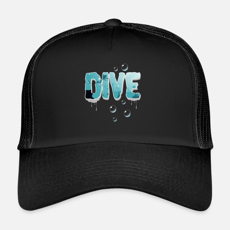 Taucher Tauchen - Trucker Cap - Schwarz/Schwarz