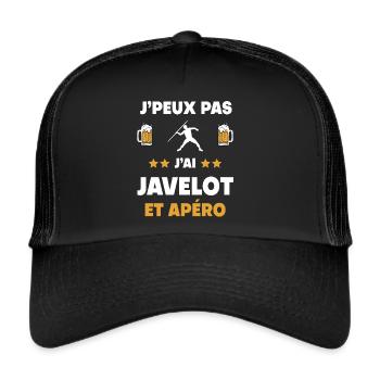 I can't I have Javelin Aperitif Geschenk - Trucker Cap - Schwarz/Schwarz - Vorne