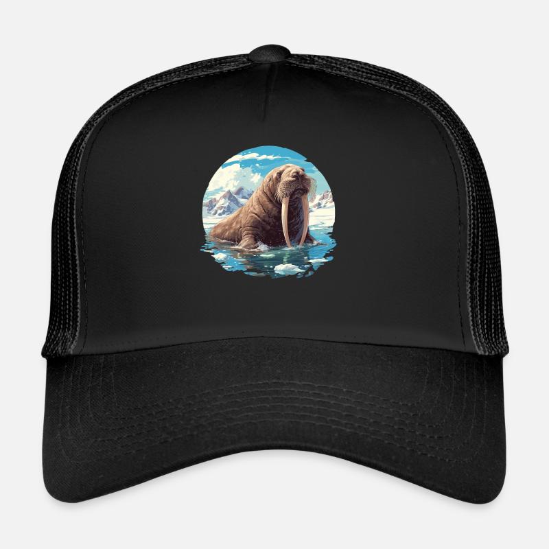 Walrus Walrosse Walross - Trucker Cap - Schwarz/Schwarz