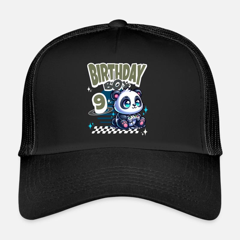 Panda de jeu pour enfants du 9e anniversaire Casquette trucker 