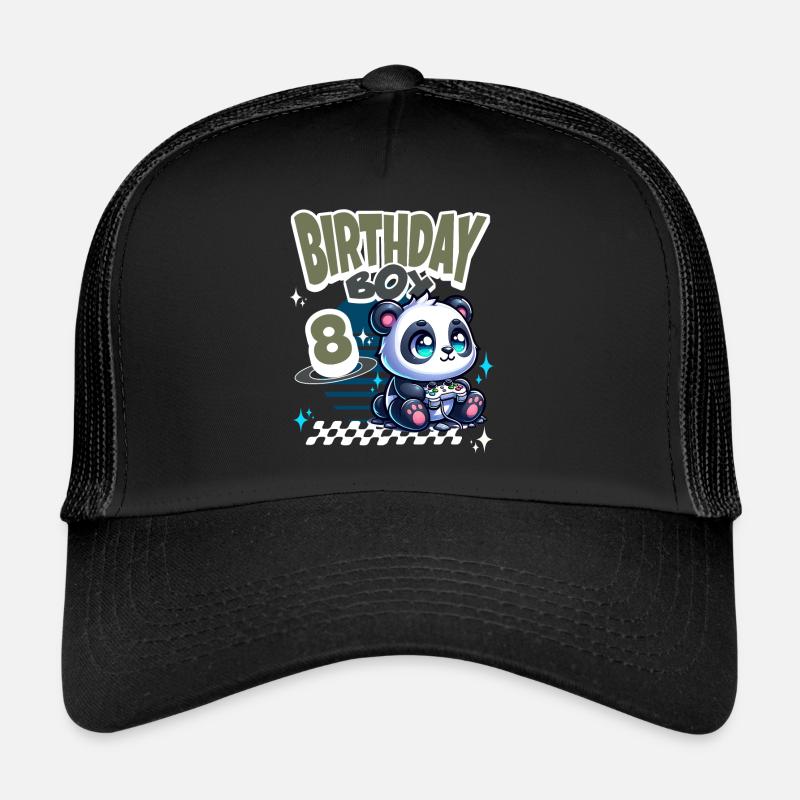 Panda de jeu pour enfants du 8e anniversaire Casquette trucker 