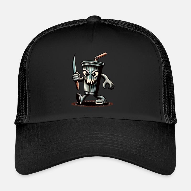 Unheimlicher Psycho Trinkbecher Getränke Trucker Cap