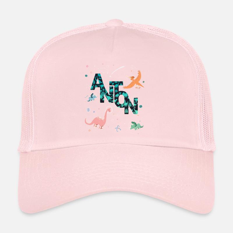 ANTON - Beau prénom de garçon avec dinosaure Casquette trucker 