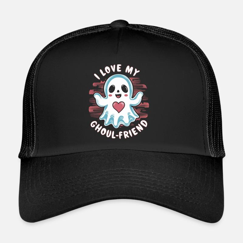 J’aime mon ami goule mignon fantôme Halloween Casquette trucker 