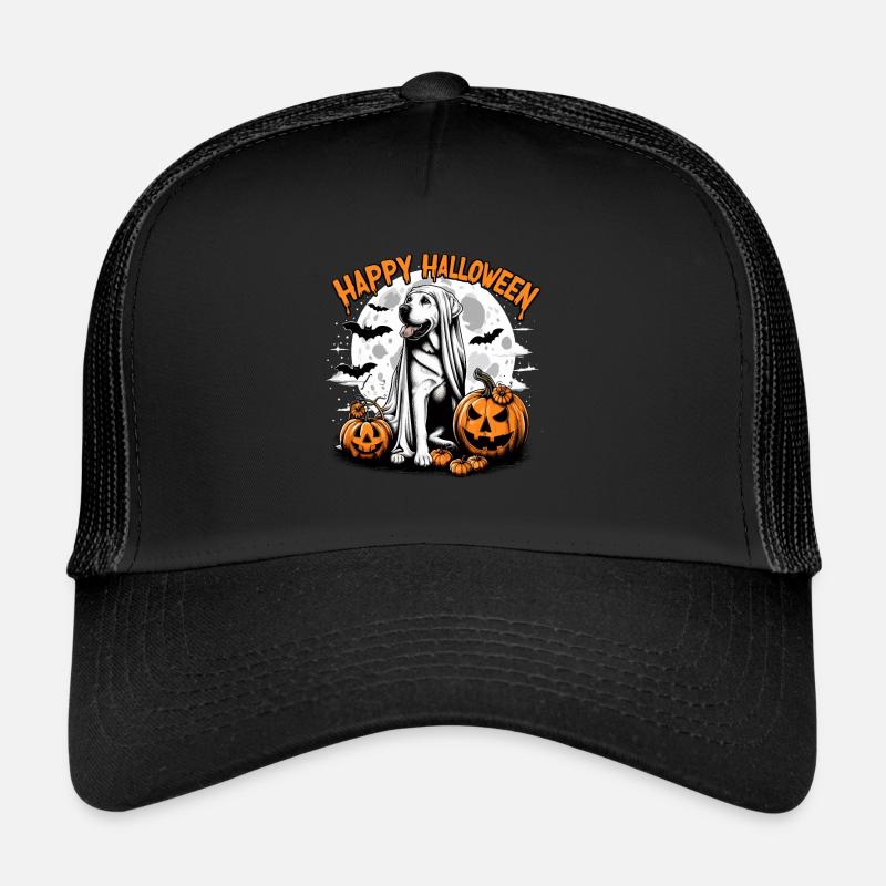 Halloween Labrador Labbi Ghost Costume Citrouille Casquette trucker 