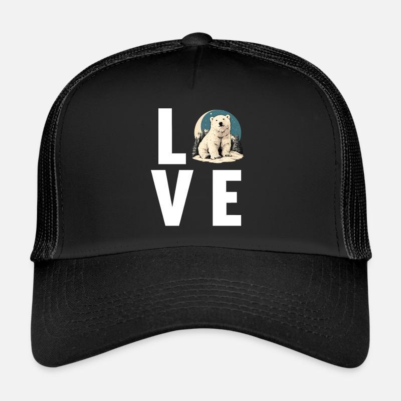 Polar Bear Eisbären Eisbär - Trucker Cap - Schwarz/Schwarz