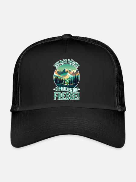 I like trees that hold the food - Trucker Cap - black/black - Front