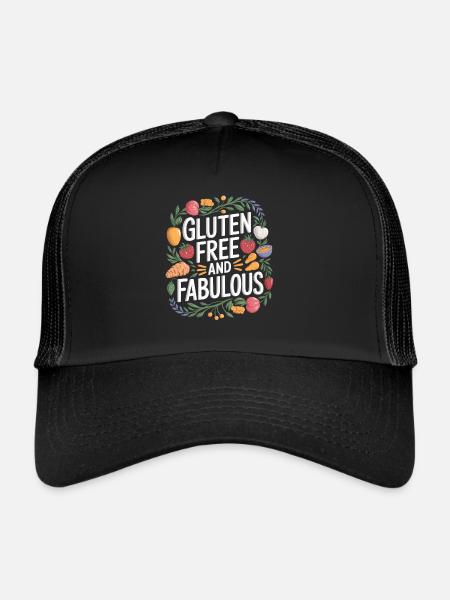 Gluten Free And Fabulous – Gluten Free Living - Trucker Cap - black/black - Front