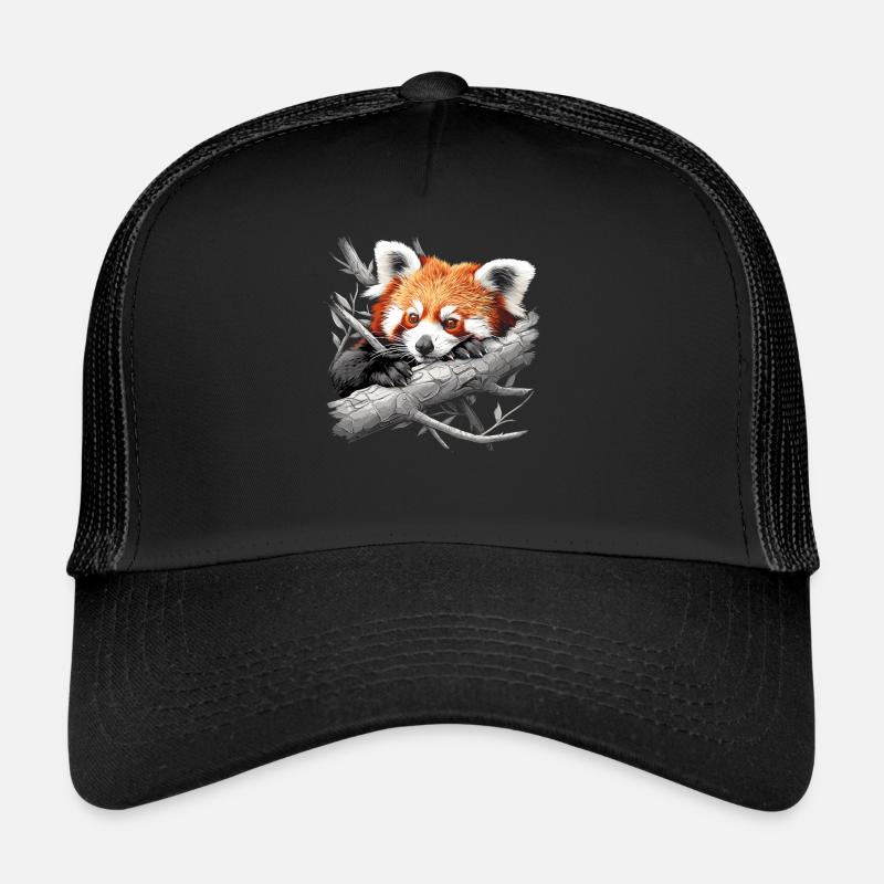 Red Panda Kleine Pandas Kleiner Roter Panda - Trucker Cap - Schwarz/Schwarz