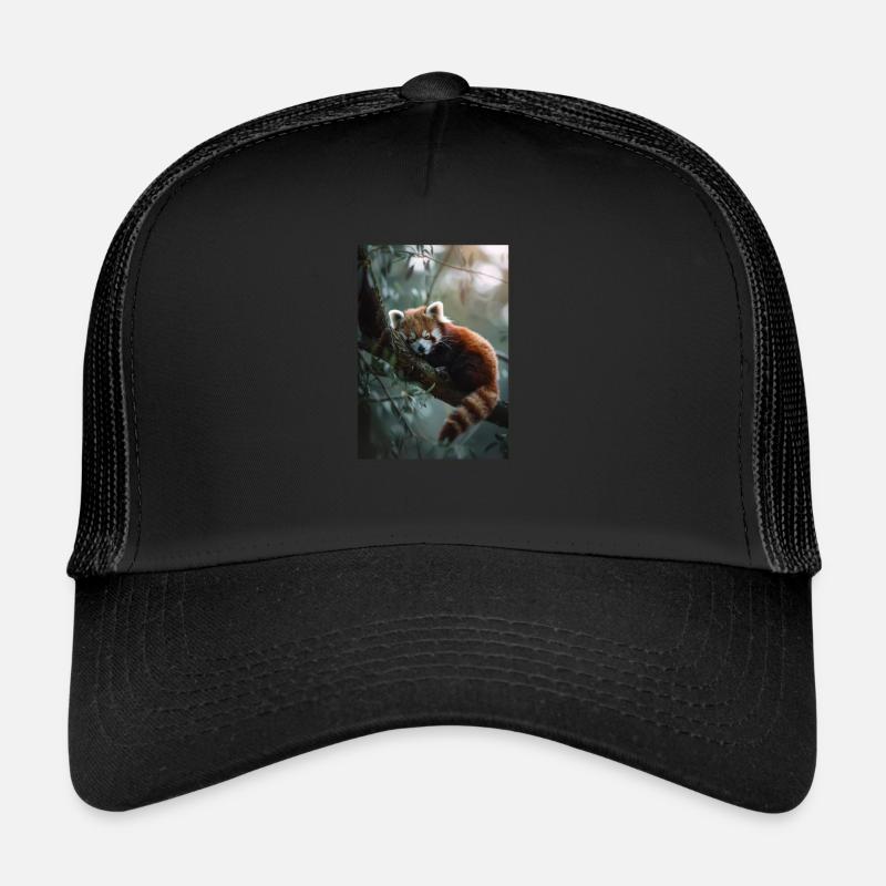 Panda roux Petits pandas Petit panda roux - Casquette trucker  - noir/noir