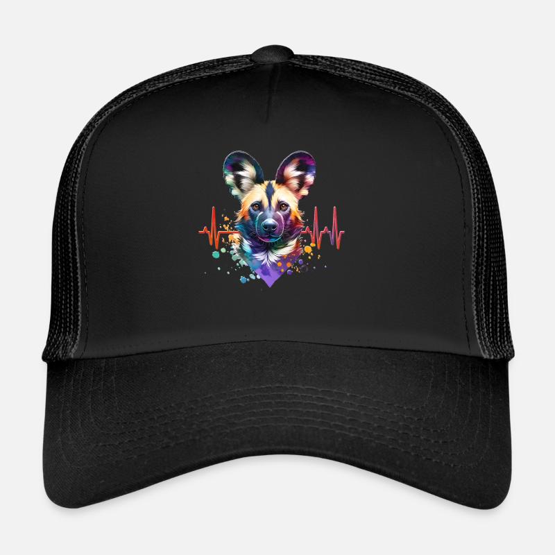 Afrikanischer Wildhund EKG Trucker Cap