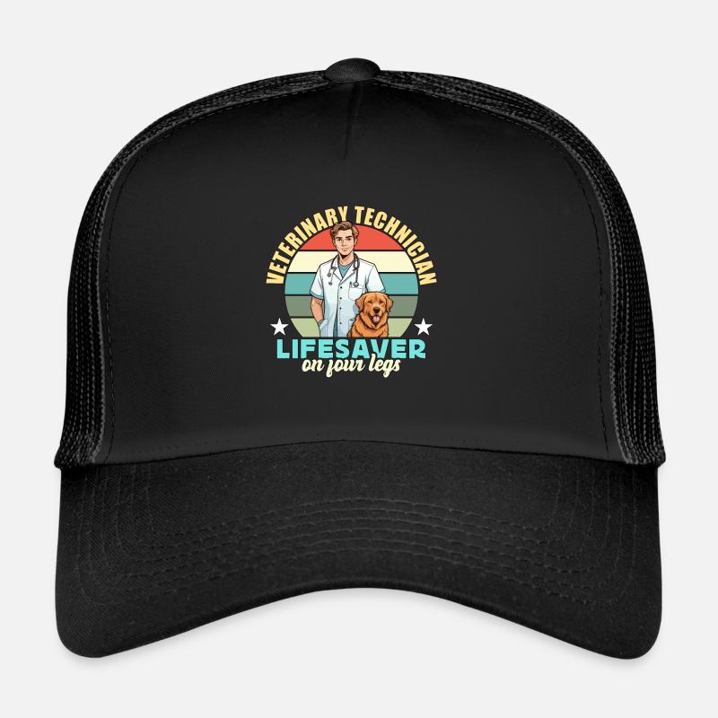 Veterinary Technician Lifesaver On Veterinarian Trucker Cap