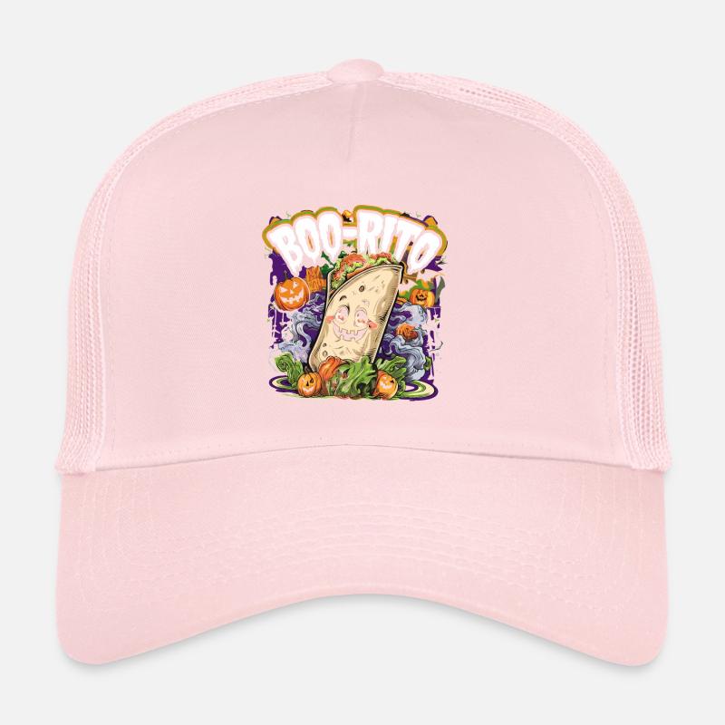 Boo-Rito Halloween Burrito Cute Ghost Pumpkin Trucker Cap