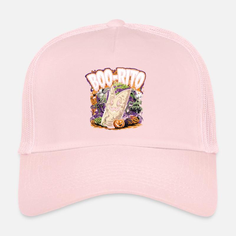 Boo-Rito Halloween Burrito Cute Ghost Pumpkin Trucker Cap